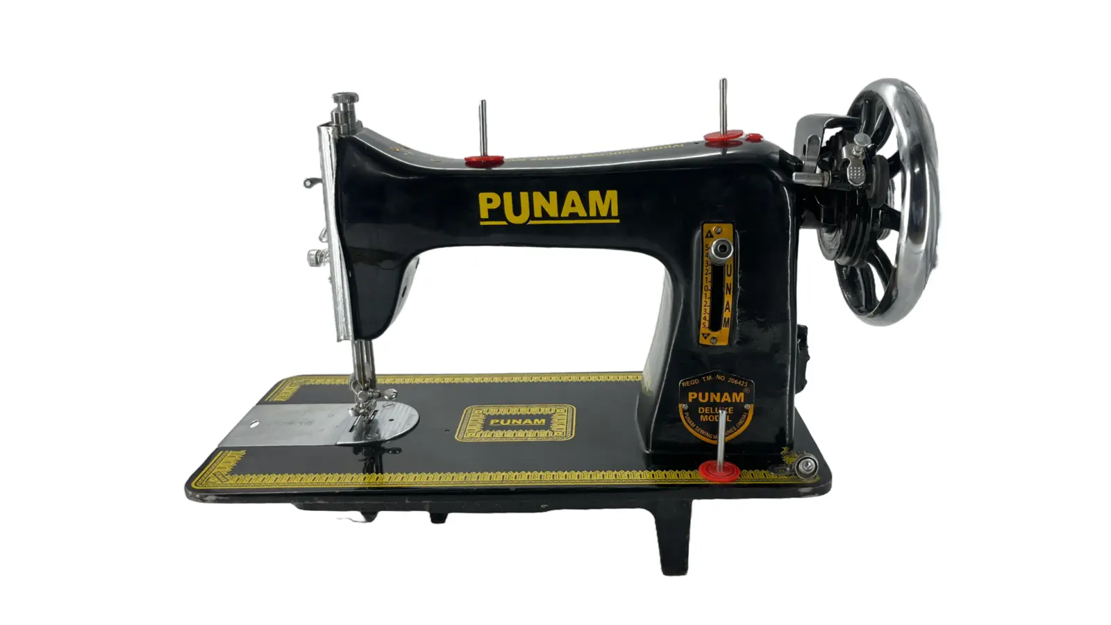 Punam Delux Model SV | Black | Traditional Straight-Stitch Sewing Machine | Punam India