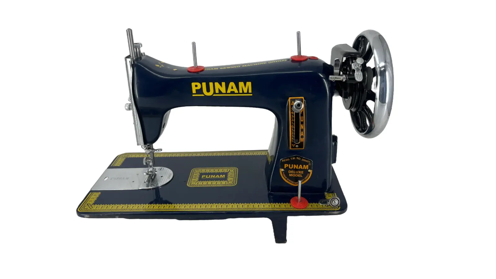 Punam Delux Model SV | Black | Traditional Straight-Stitch Sewing Machine | Punam India