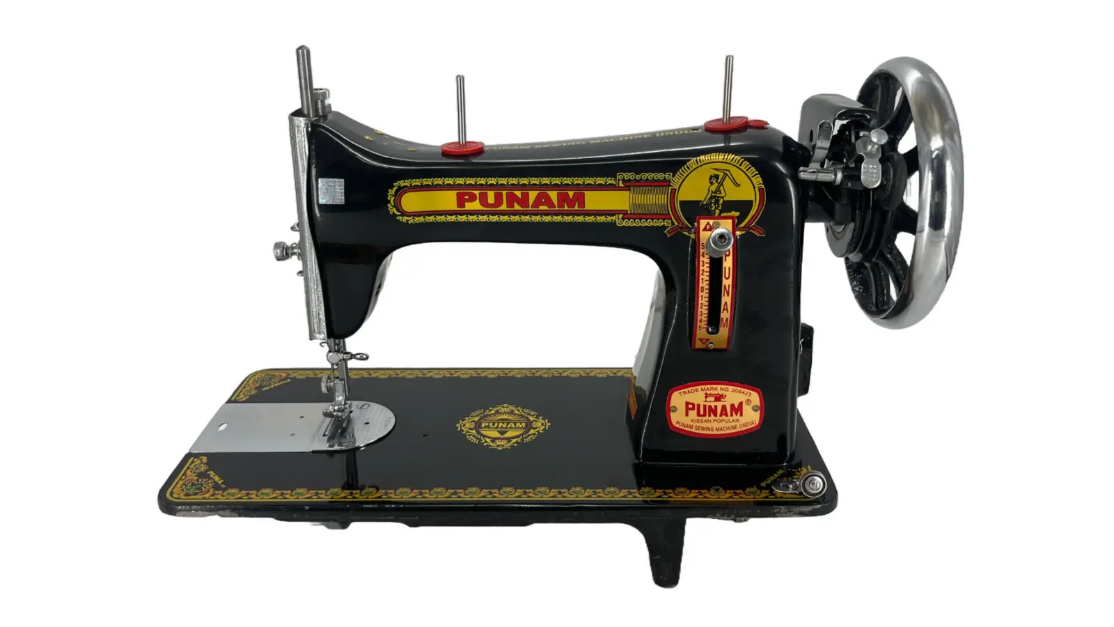 Punam Kissan Popular SV | Black | Traditional Straight-Stitch Sewing Machine | Punam India