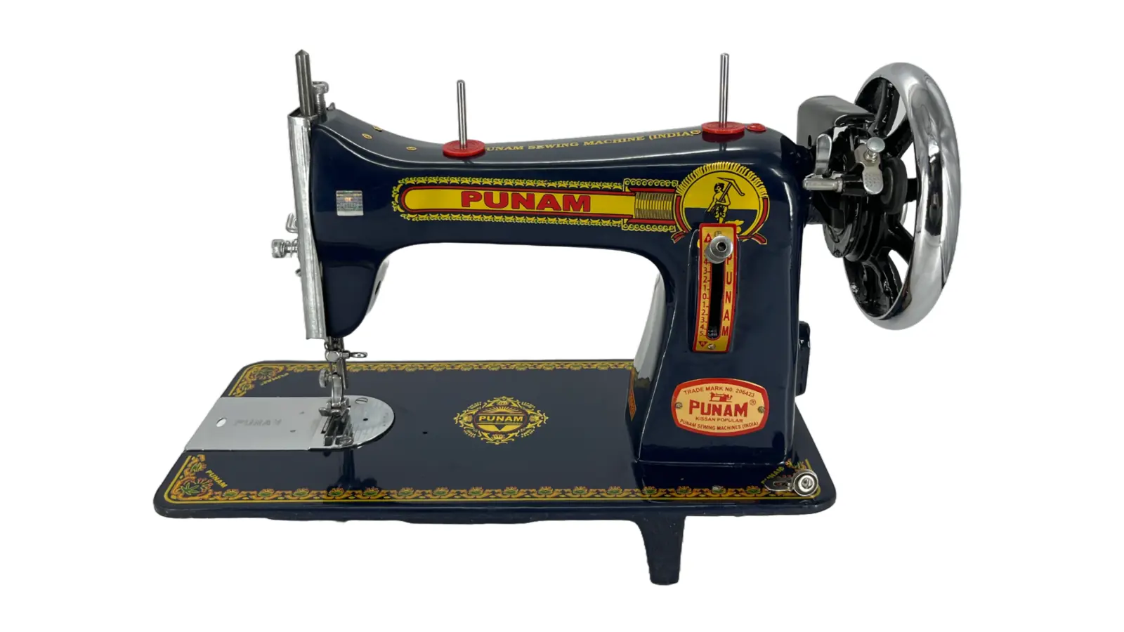 Punam Kissan Popular SV | Black | Traditional Straight-Stitch Sewing Machine | Punam India