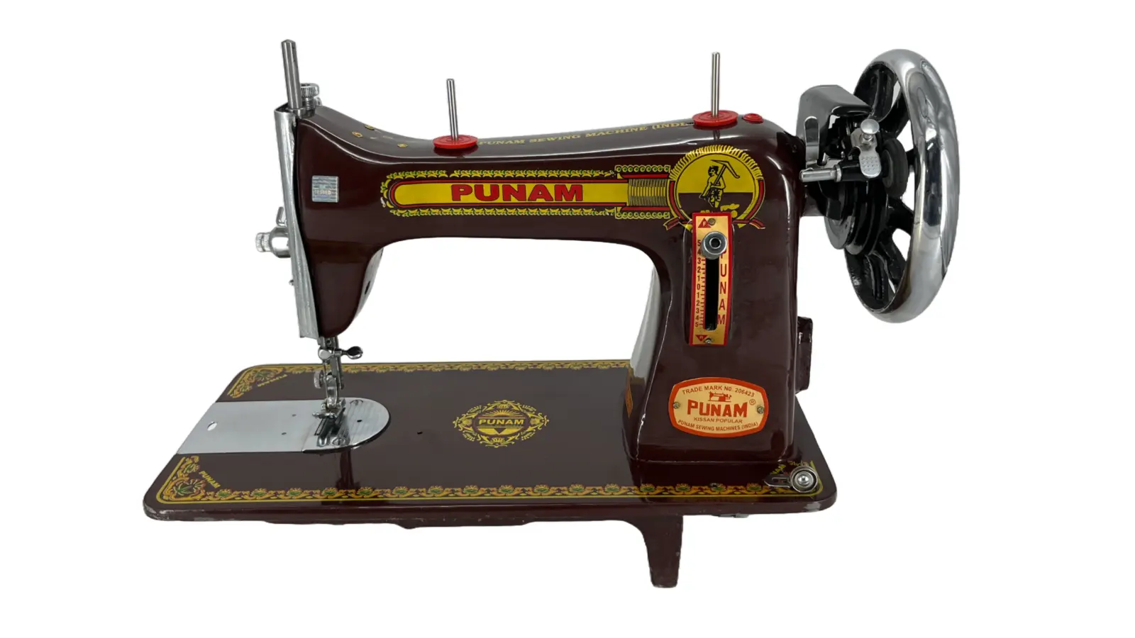 Punam Kissan Popular SV | Black | Traditional Straight-Stitch Sewing Machine | Punam India