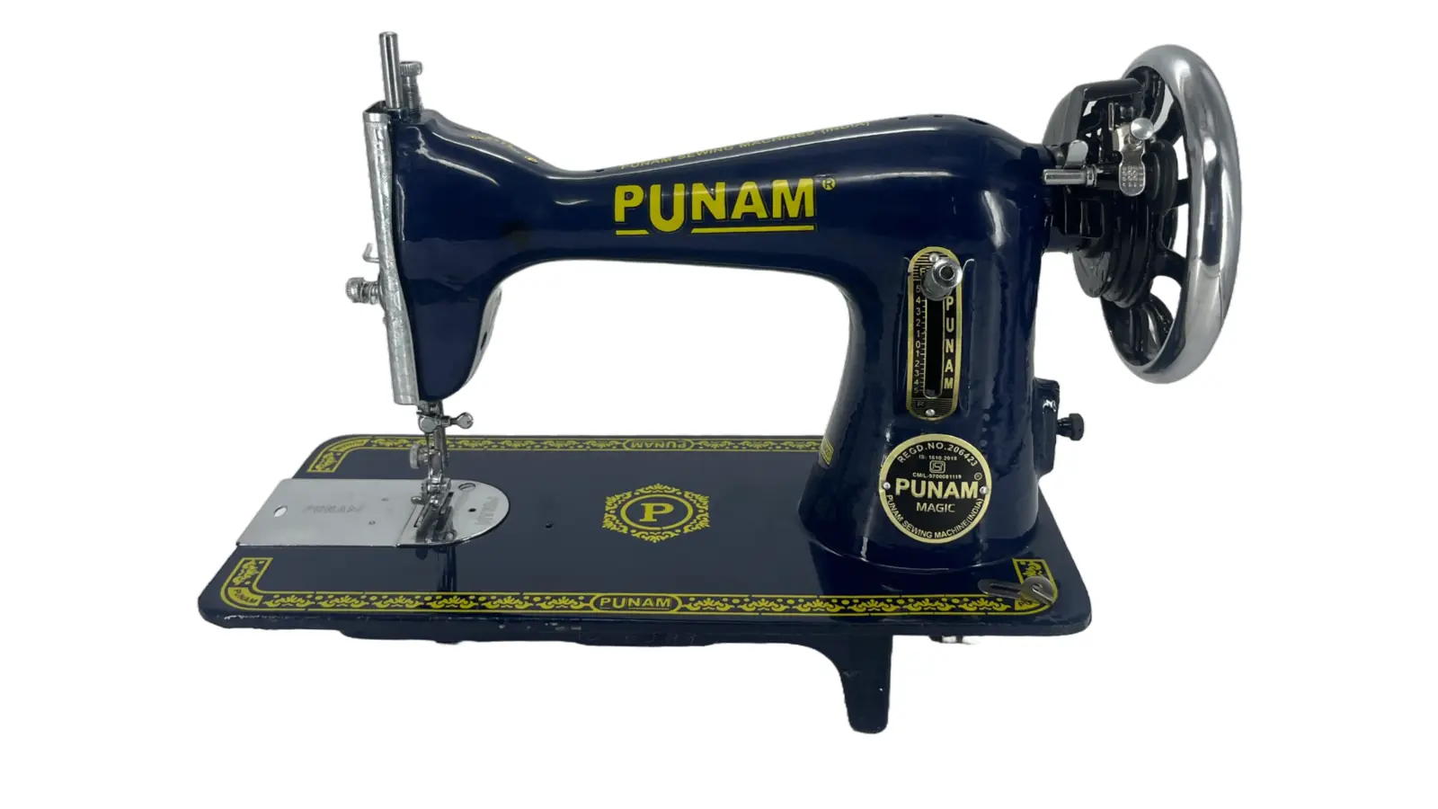 Punam Magic Round SV | Black | Traditional Straight-Stitch Sewing Machine | Punam India