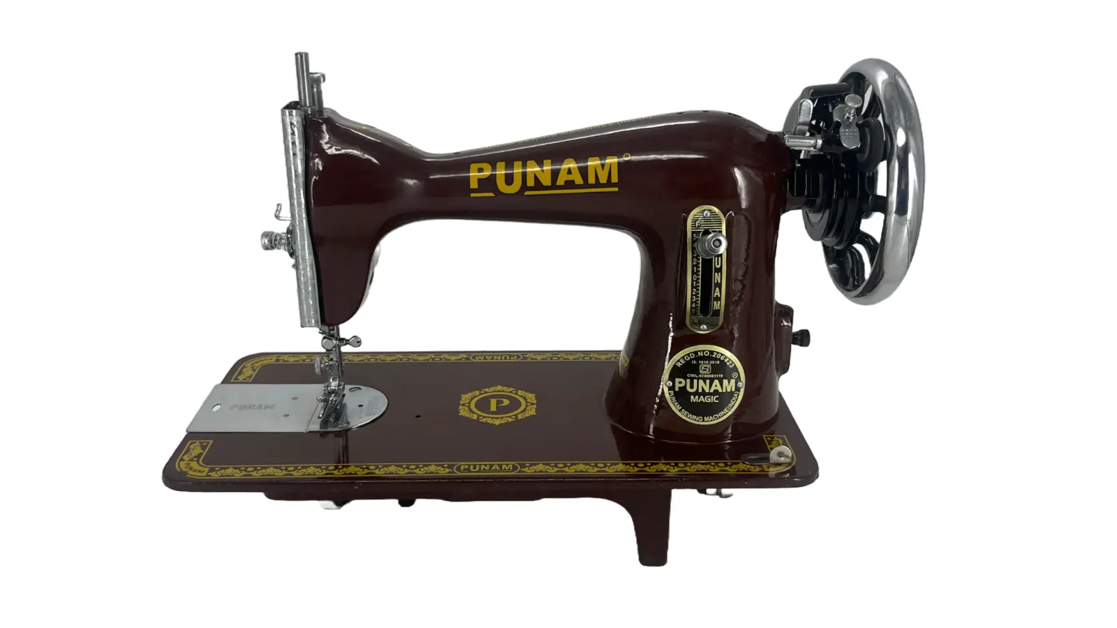 Punam Magic Round SV | Black | Traditional Straight-Stitch Sewing Machine | Punam India