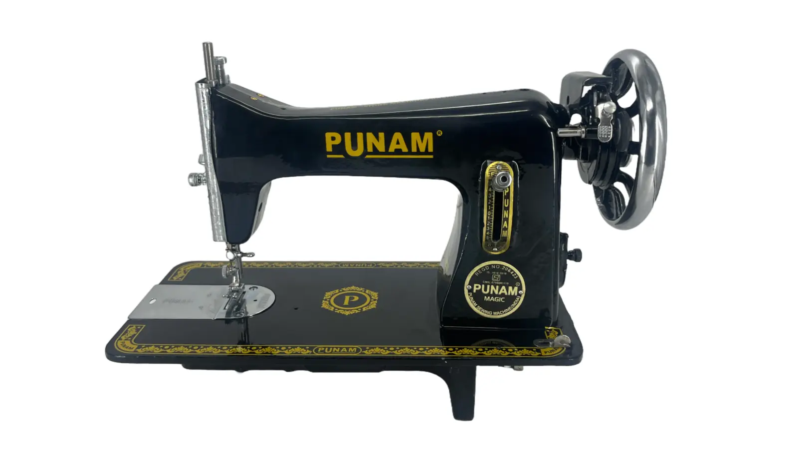 Punam Magic Square SV | Black | Traditional Straight-Stitch Sewing Machine | Punam India