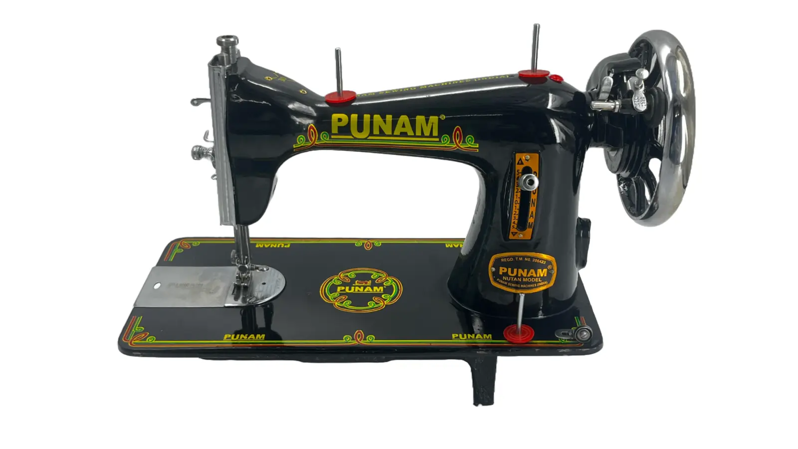 Punam Nutan SV | Black | Traditional Straight-Stitch Sewing Machine | Punam India