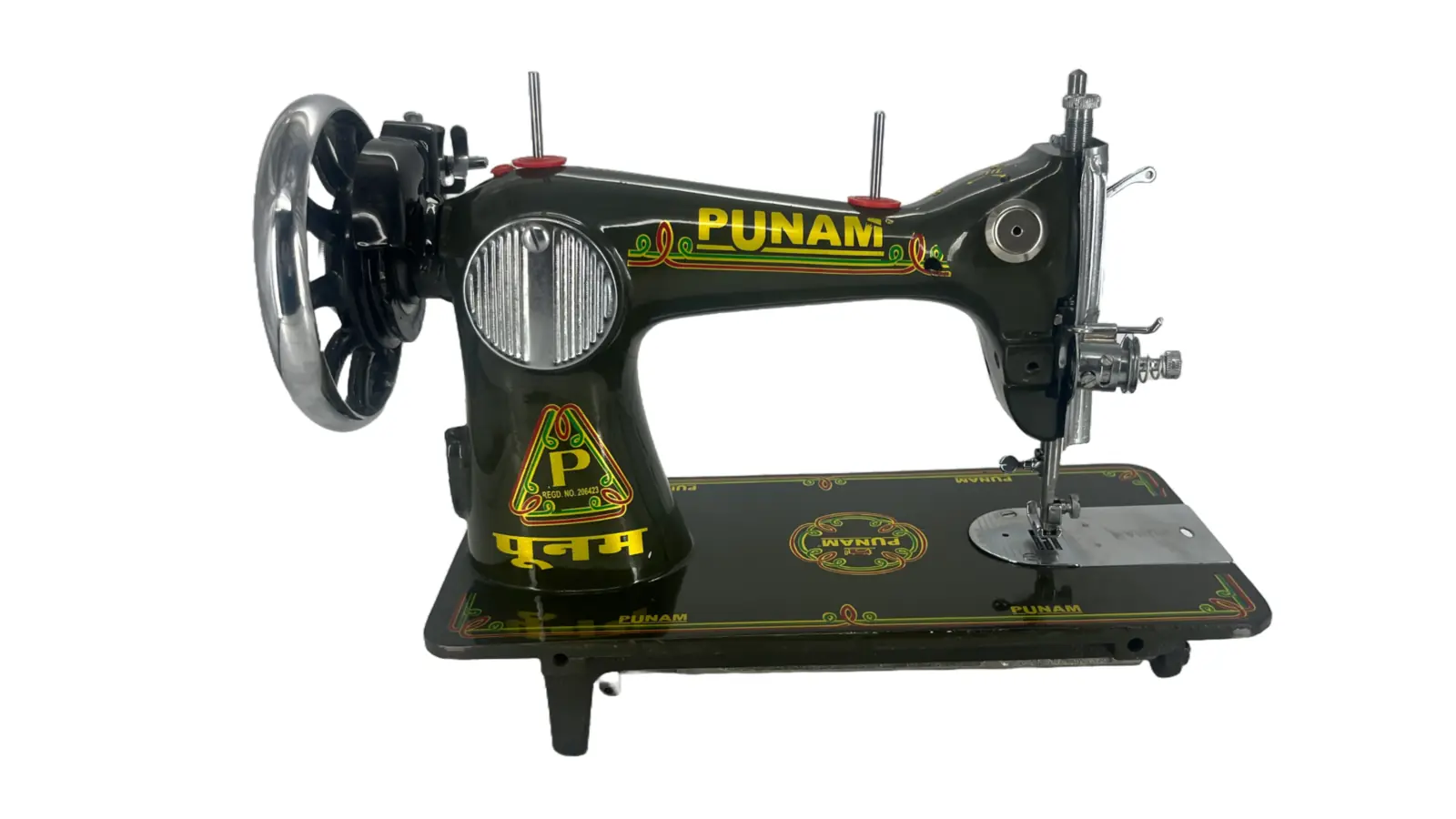 Punam Nutan SV | Black | Traditional Straight-Stitch Sewing Machine | Punam India
