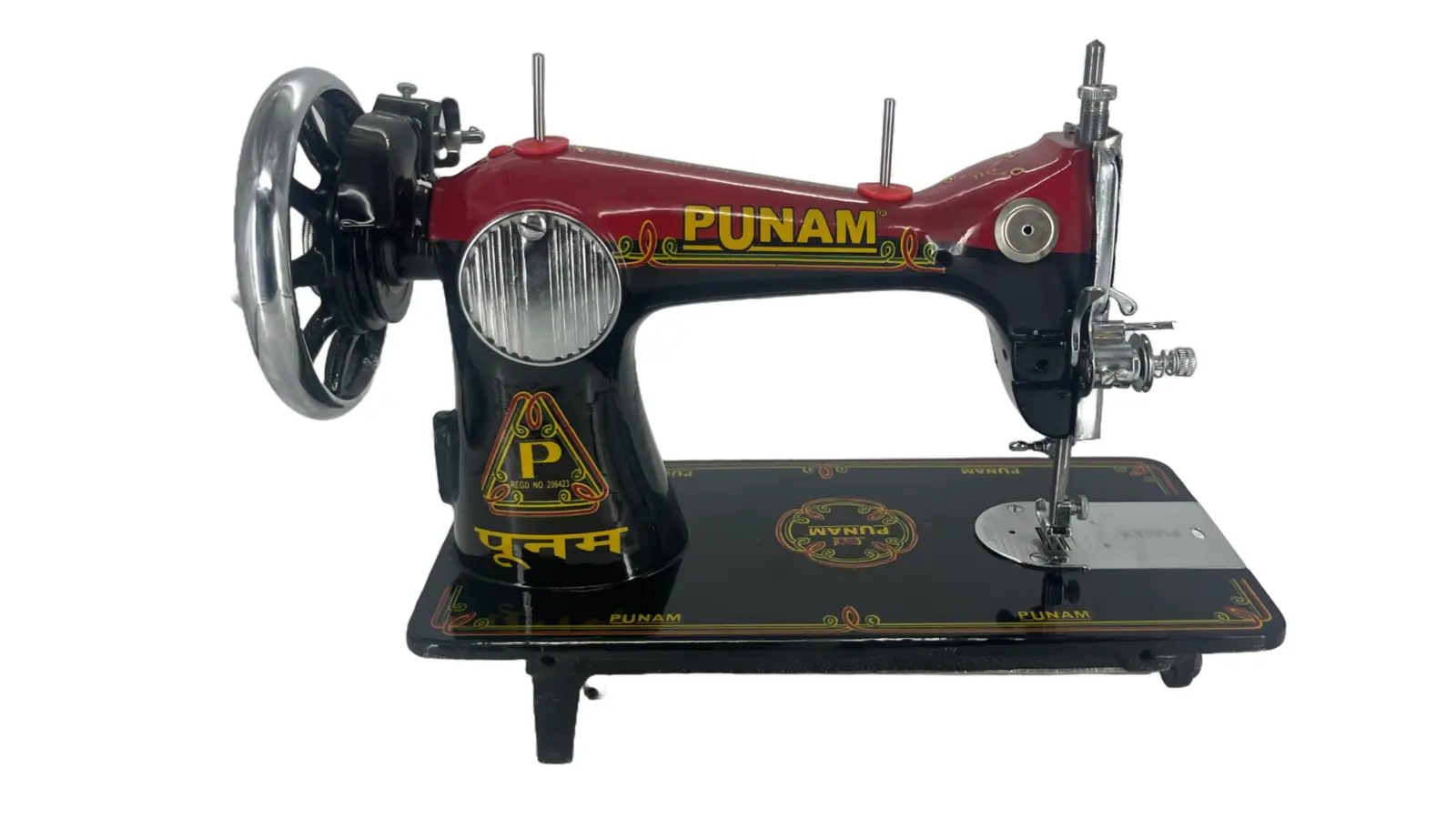 Punam Nutan SV | Black | Traditional Straight-Stitch Sewing Machine | Punam India