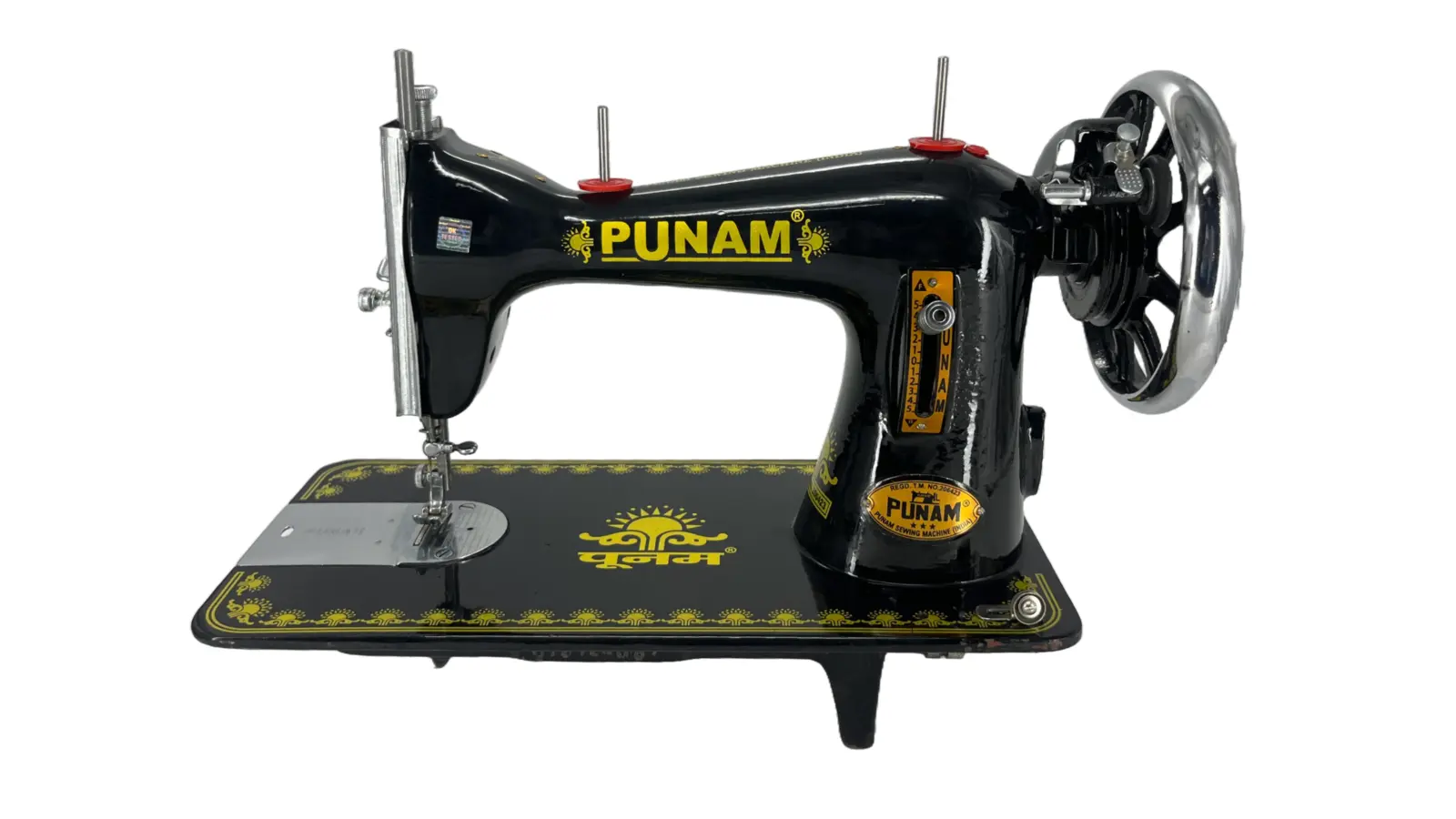 Punam Star Round SV | Black | Traditional Straight-Stitch Sewing Machine | Punam India