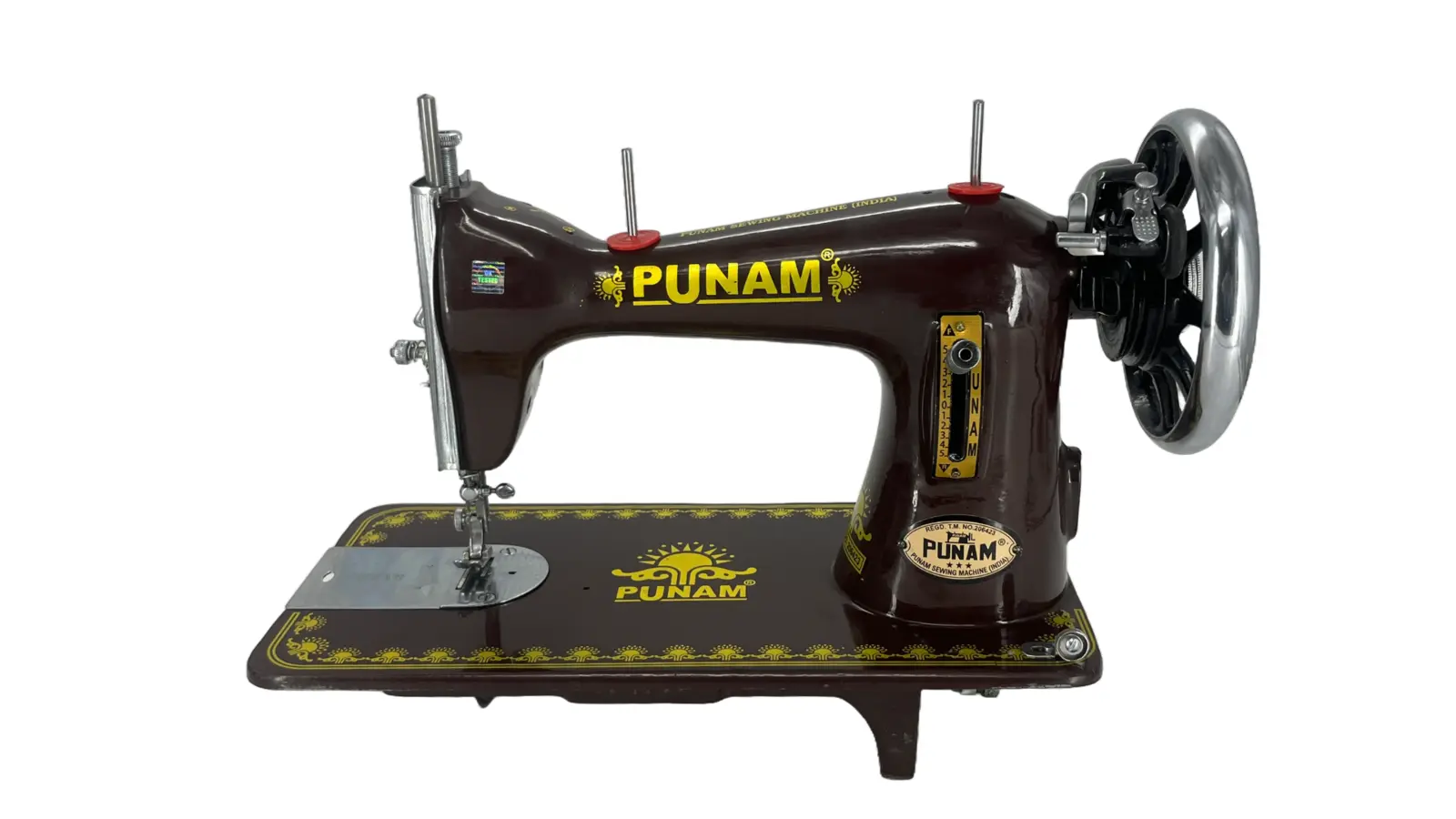 Punam Star Round SV | Black | Traditional Straight-Stitch Sewing Machine | Punam India