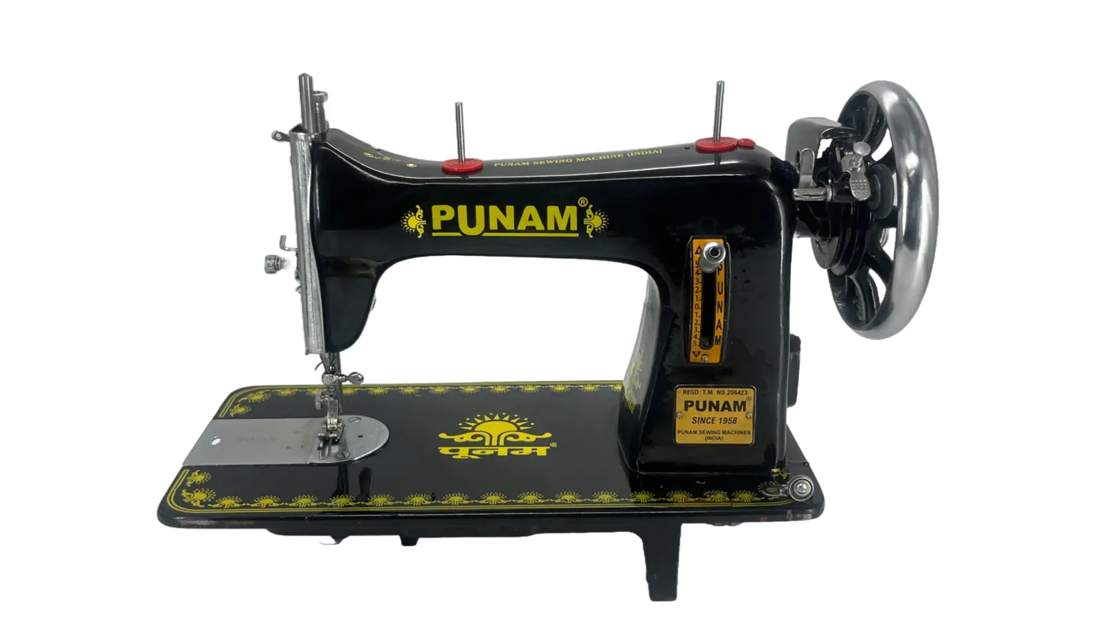 Punam Star Square SV | Black | Traditional Straight-Stitch Sewing Machine | Punam India
