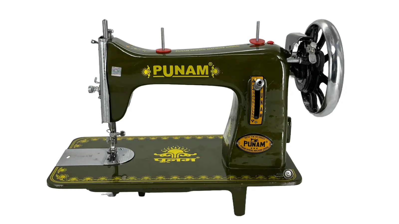 Punam Star Square SV | Black | Traditional Straight-Stitch Sewing Machine | Punam India
